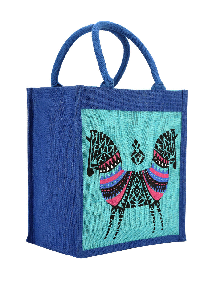 12 X 11 X 7 - DOUBLE ZEBRA PRINT LUNCH BAG (B-072-PINK)