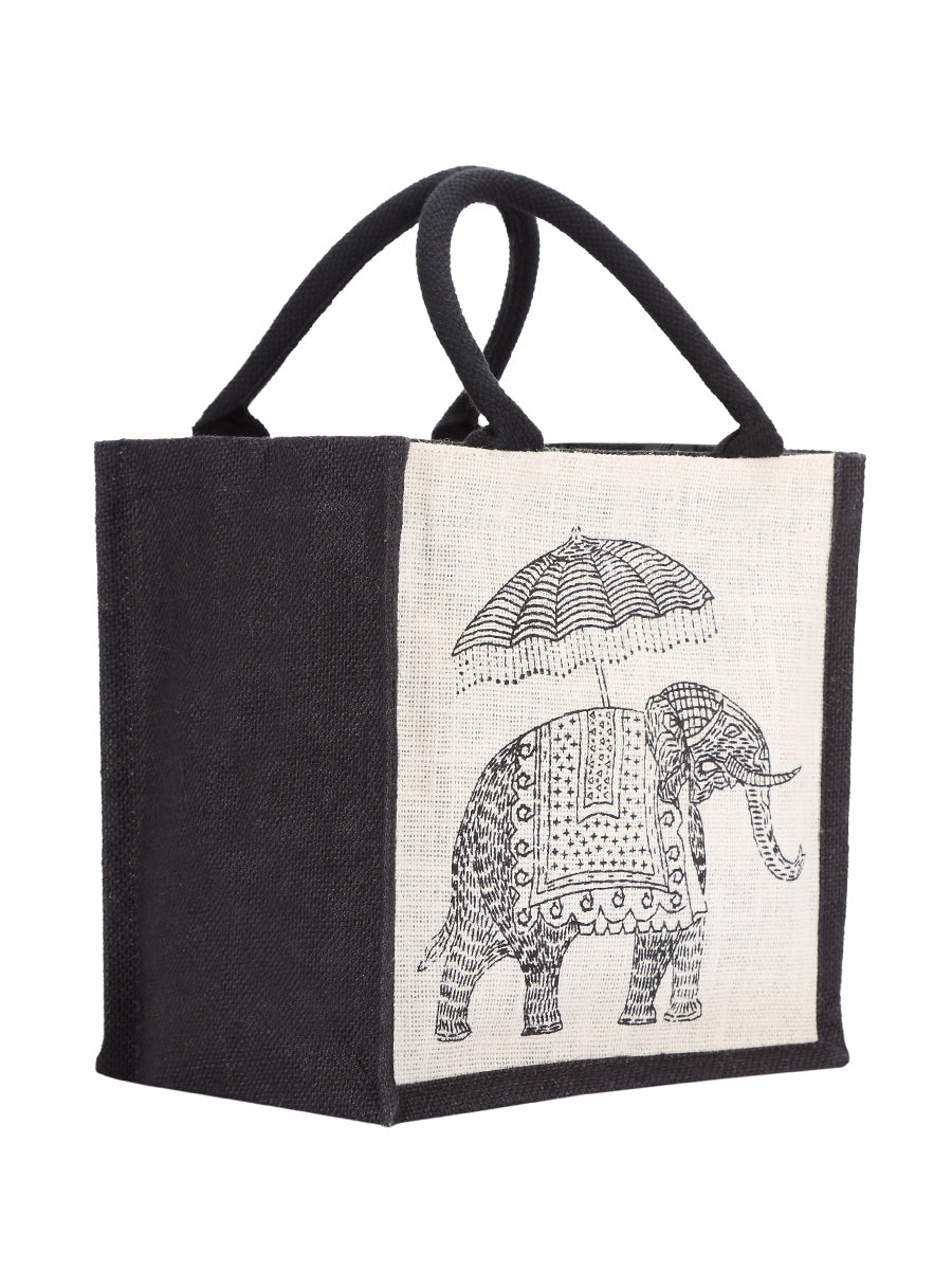 10 X 10 X 7 - ELEPHANT PRINT ZIPPER (B-074-BRIGHT BLUE)
