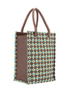 Jute Cottage Diamond Print Big Eyelet Lunch With Bottom Board