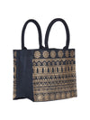 Jute Cottage Aztec Print Zipper Lunch Bag 100% Genuine Jute