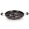 Nirlon Non-stick Aluminium 12 Cavity Appam Paniyarakkal | Ponganal Maker | Paddu Tawa With 2 Side Handle and Stainless Steel Lid