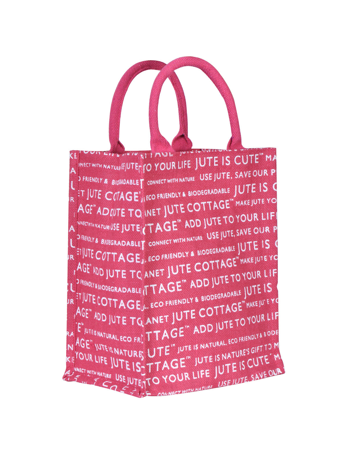 13 X 11 X 7 - JUTE COTTAGE PRINTED ZIPPER LUNCH BAG (B-038-YELLOW)