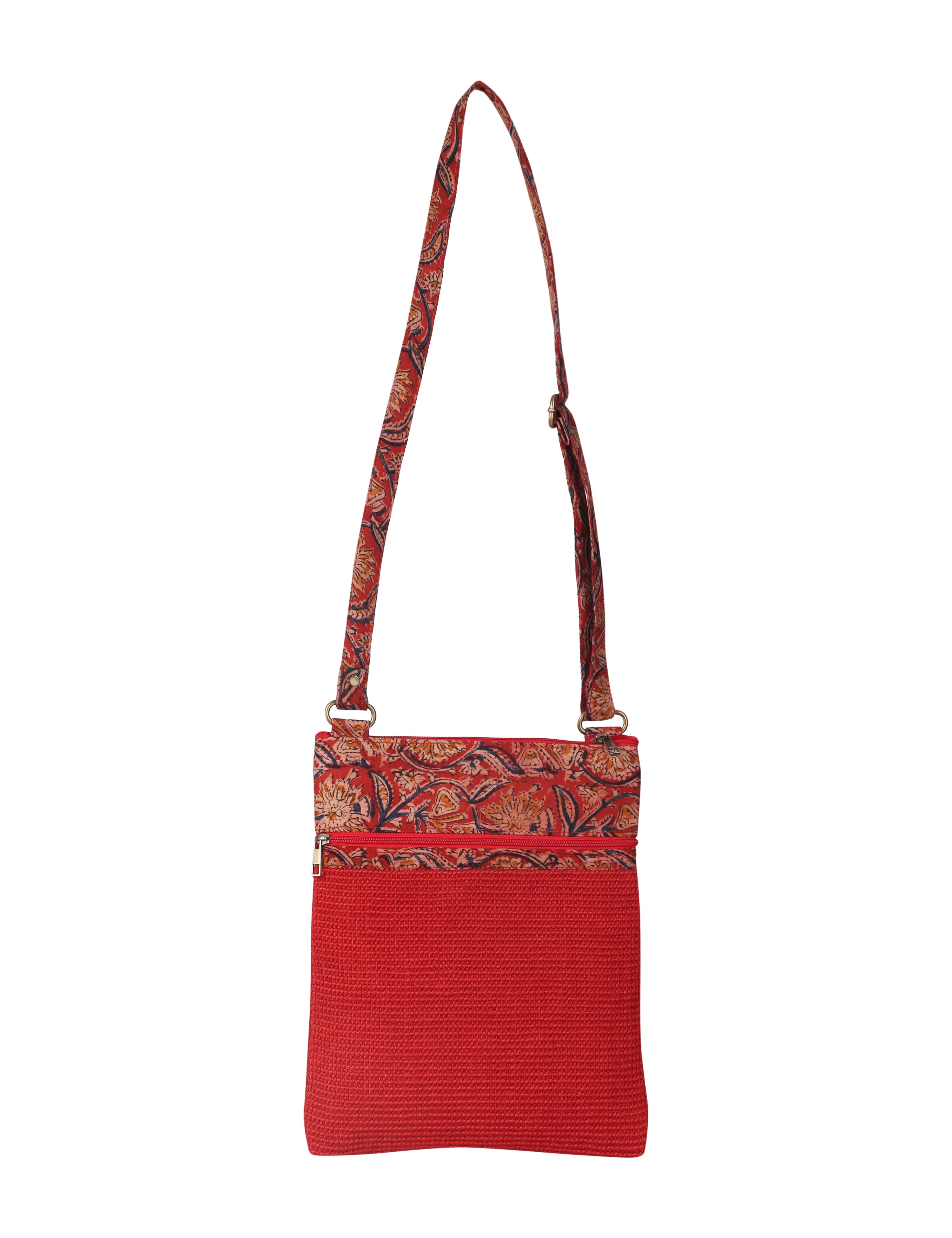 JUTE COTTAGE DOBBY SLING BIG, SUSTAINABLE, ECO-FRIENDLY, 100% GENUINE JUTE, STYLISH (RED 13X11)