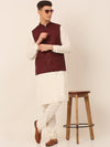 Jompers Men Maroon Solid Nehru Jacket