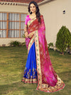 Satrani Beads and Stones Bandhani Printed Saree
