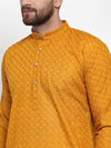 Jompers Men Yellow Printed Straight Kurta