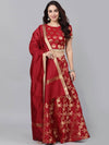 AKS Couture Woven Design Brocade Zari Ready to Wear Lehenga & Blouse With Dupatta