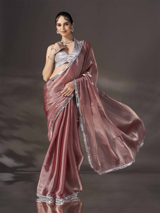 Tikhi Imli Mukaish Poly Chiffon Saree