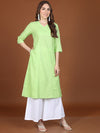 Vishudh Green V-Neck Angrakha A-Line Kurta