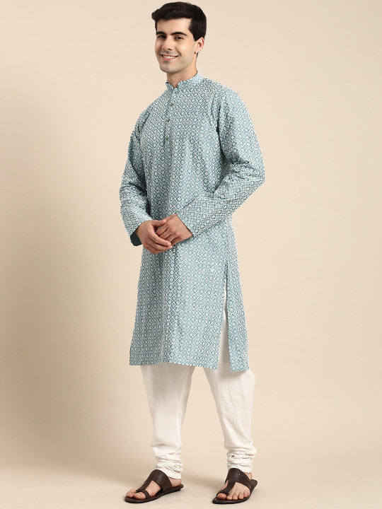Anouk Men Geometric Embroidered Thread Work Kurta