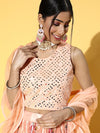 Soch Beautiful Peach Embroidered Unstitched Lehenga Choli with Dupatta