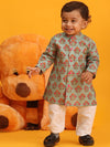 Vastramay Sishu Boys Floral Printed Kurta with Pyjamas