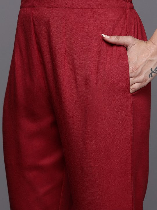 Libas Floral Embroidered Kurta with Trousers & With Dupatta