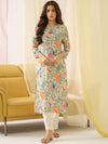 Sangria Floral Printed Straight Kurta