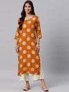 Readiprint Fashions Women Floral Printed Mirror Work Kurta