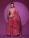 AKS Bandhani Embroidered Sequinned Ready To Wear Lehenga & Blouse With Dupatta