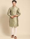 Amodh by Kisah Men Olive Kurta (Set of 2)