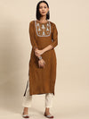 All about you Round Neck Embroidered Thread Work Kurta