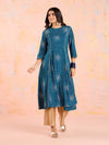 Likha Blue Bandhani Printed A-Line Kurta LIKKUR204