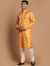 Vastramay Men Yellow Printed Kurta