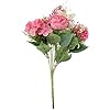 SATYAM KRAFT 1 Pcs Artificial Multiflora Flower Roses Fake Sticks Bunch Decorative Items for Home Decor,Bouquets,Bedroom,Living Room,Wedding (Without Vase)(Pink, Fabric)