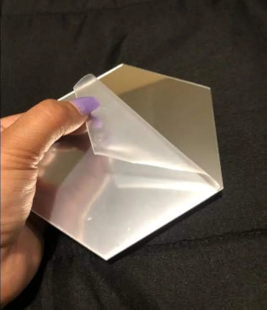 Bikri Kendra - Hexagon 30 Stickers for Wall, Acrylic Wall Decor, Hexagonal Mirror Sticker, Mirror Stickers, 