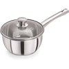 Pristine Try Ply Induction Base Stainless Steel Sauce Pan With Glass Lid - 1080 gms