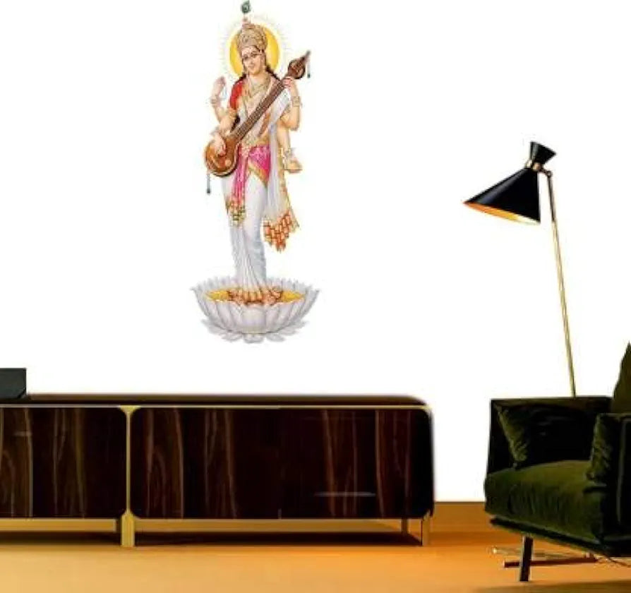 Rangoli White Glossy Vinyl Wall Sticker Premium Self-Adhesive Waterproof Decorative Wall Decal for Bedroom, Living Room, Office & Home Decoration Easy to Apply. Parent-14, Design-7