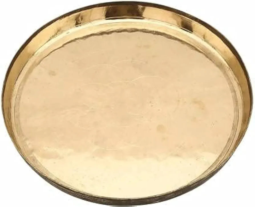 UAPAN Metalcraft Brass thali |Dinner Plate |Pooja thali | Phool Design|  