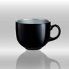 Femora Indian Ceramic Jumbo Coffee Mug Soup Mug Maggie Mug | 400 Ml | Black | Microwave Safe & Freezer Safe | Set of 1