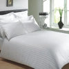 Trance Home Linen 100% Cotton 400 TC Satin Striped Elasticated Fitted Bedsheet with 2 Pillow Covers Colour White Striped