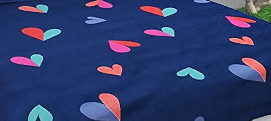 THE HOME STYLE Cotton Feel Glace Cotton Elastic Fitted Printed Queen Size Double Bed Bedsheet With 2 Pillow Cover,300 TC