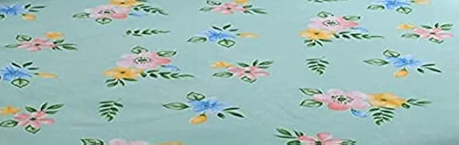 THE HOME STYLE Cotton Feel Glace Cotton Printed Double Bed Bedsheet With 2 Pillow Cover 300 TC_90X100 Inches 