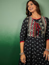 Sangria Floral Printed Pure Cotton Anarkali Kurta With Shrug