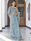 Satrani Floral Sequinned Net Saree