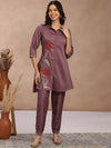 Fabmora Women Floral Embroidered Panelled Thread Work Kurta with Trousers