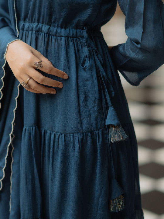 anayna Women Tiered Kurta with Trousers & With Dupatta