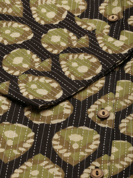 anayna Ethnic Motifs Cotton Shirt Dress