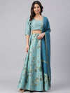 Janasya Printed Ready to Wear Lehenga & Blouse With Dupatta