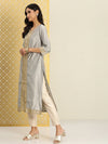 House of Pataudi Solid Straight Gotta Patti Rozana Kurta