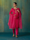 Likha Fuschia Rangbahar Sequence Chanderi Kurta Pant and Dupatta LIKSKD267 (Set of 3)