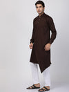 Vastramay Men Coffee Brown Thread Work Kurta