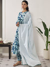 Anayna Women Floral Printed Empire Pure Cotton Kurta with Dhoti Pants & With Dupatta