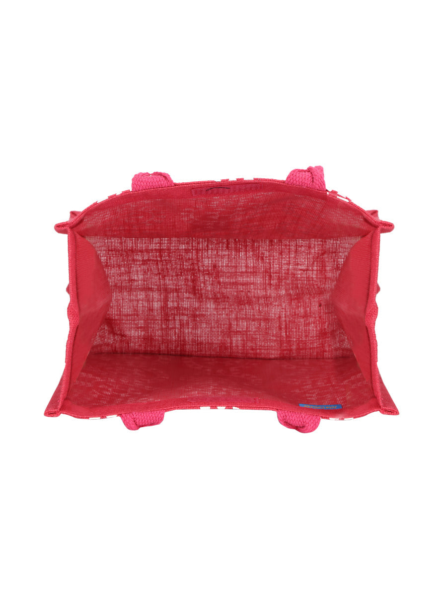 12 X 12 X 7 - ROUND PRINT ALL OVER LUNCH BAG (B-055-HOT PINK)