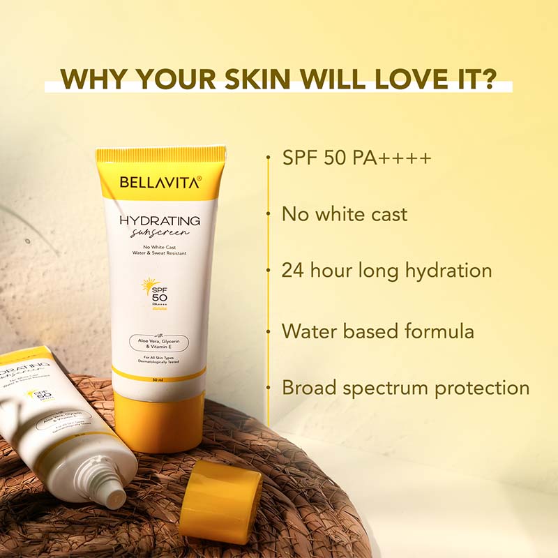 Bellavita Hydrating Sunscreen SPF 50 PA++++ - 50 ml - Swadesii