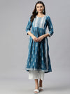 Readiprint Fashions Ethnic Motifs Printed Sequinned Pure Cotton A-Line Kurta