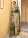 Janasya Floral Woven Design Zari Organza Kanjeevaram Saree