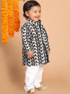 Vastramay Sishu Boys Black Chikankari Pure Cotton Kurta 2-3 Years