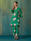 Likha Green Ethnic Bloom Floral Printed with Laces Co-ord Set LIKSKD290 (Set of 2)