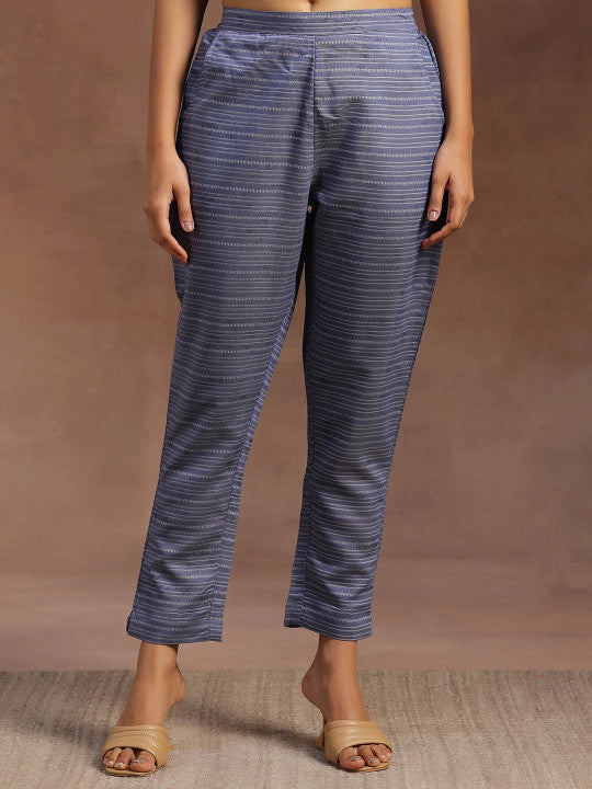 Ethnic Motifs Printed V-Neck Kurta with Trousers & With Dupatta